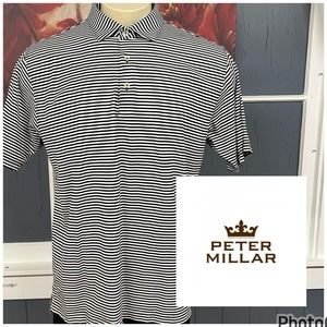 Vintage Peter Millar 👉Tiny Hole👈 Polo Golf Shirt‎ Mens Large Cotton